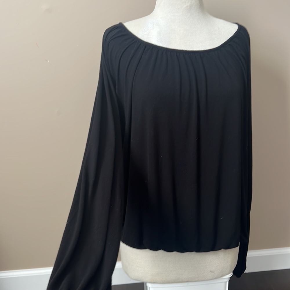 MIMI & COCO Black Off-Shoulder Long Sleeve Top